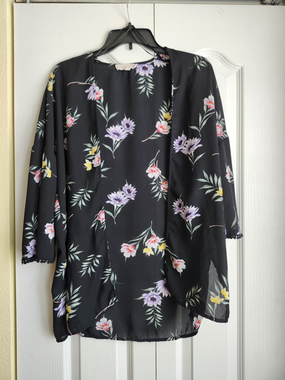 Pink Republic Black Floral Tank Top with Purple Flower Print